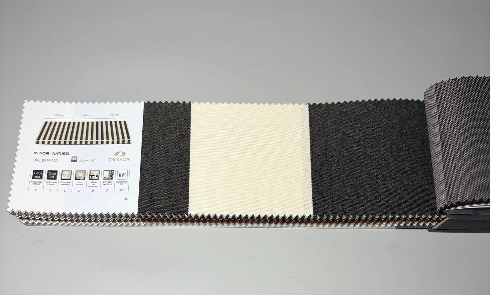 muestra de lona rayada